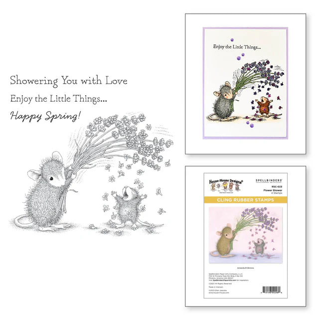 Spellbinders Flower Shower Cling Rubber Stamp (House-Mouse)