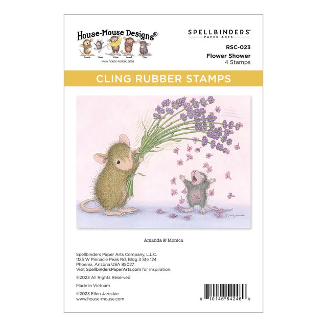 Spellbinders Flower Shower Cling Rubber Stamp (House-Mouse)