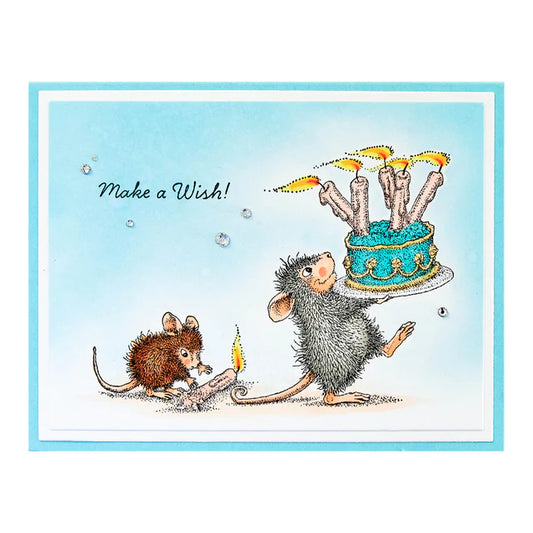 Spellbinders Birthday Wishes Cling Rubber Stamp (House-Mouse)