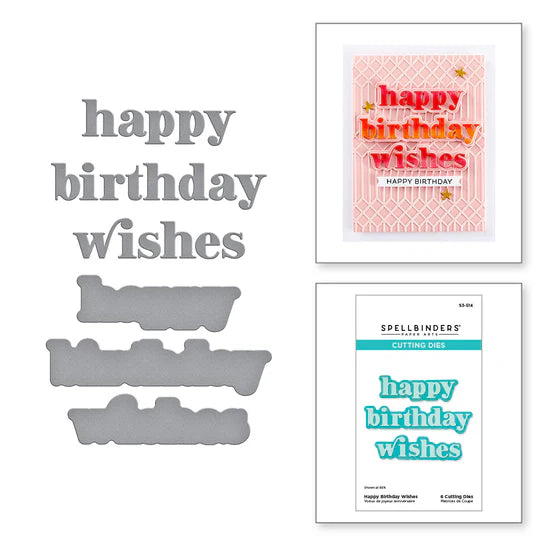 Spellbinders Happy Birthday Wishes Etched Dies