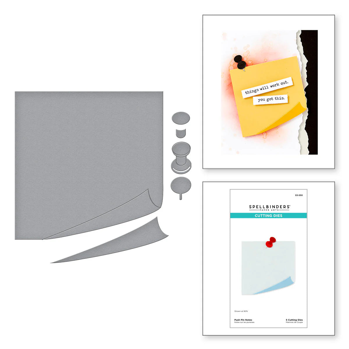 Spellbinders Push Pin Notes Dies