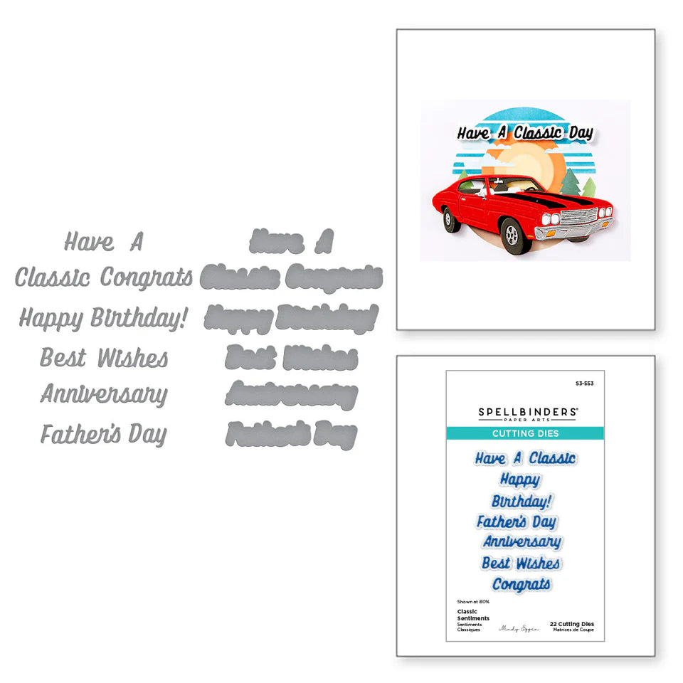 Spellbinders Classic Sentiments Dies by Mindy Eggen