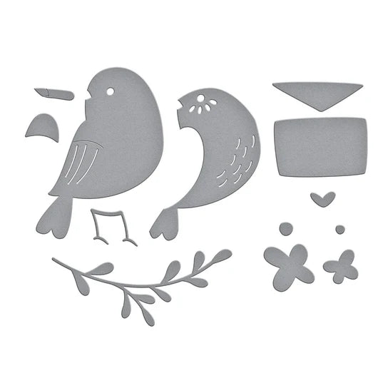 Spellbinders Love Note Bird Die Set