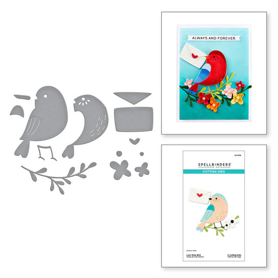 Spellbinders Love Note Bird Die Set