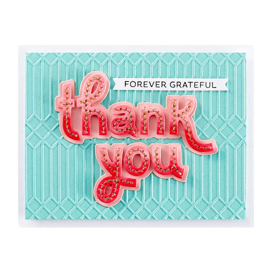 Spellbinders Stitched Thank You & For You Die