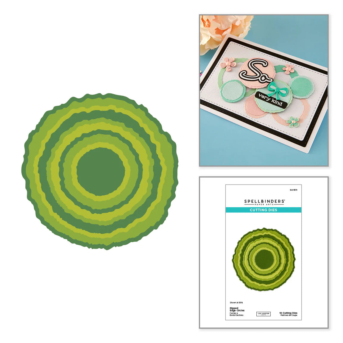 Spellbinders Ripped Edge Circles Die Set by Lisa Horton