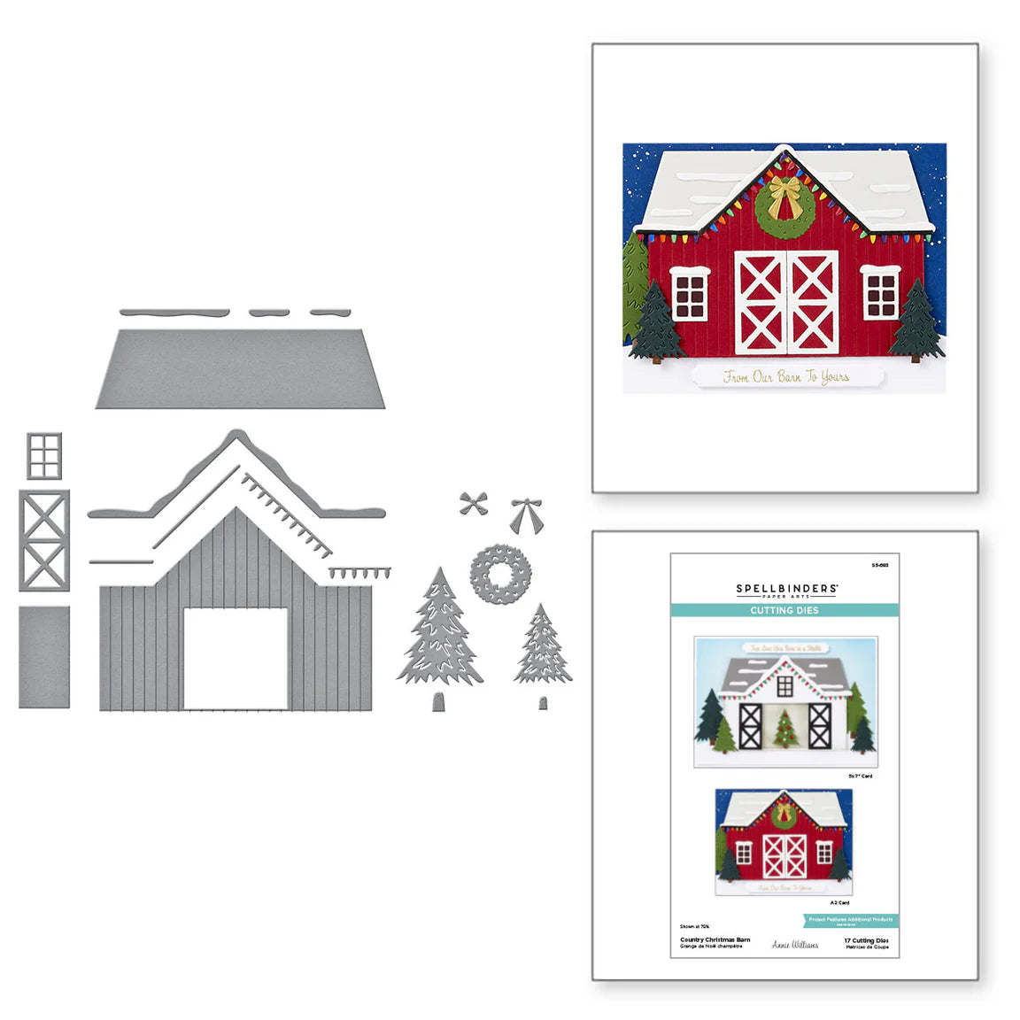 Spellbinders Country Christmas Barn Die Set