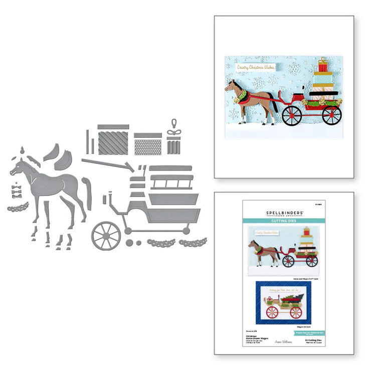 Spellbinders Christmas Horse-Drawn Wagon Die Set