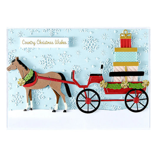 Spellbinders Christmas Horse-Drawn Wagon Die Set