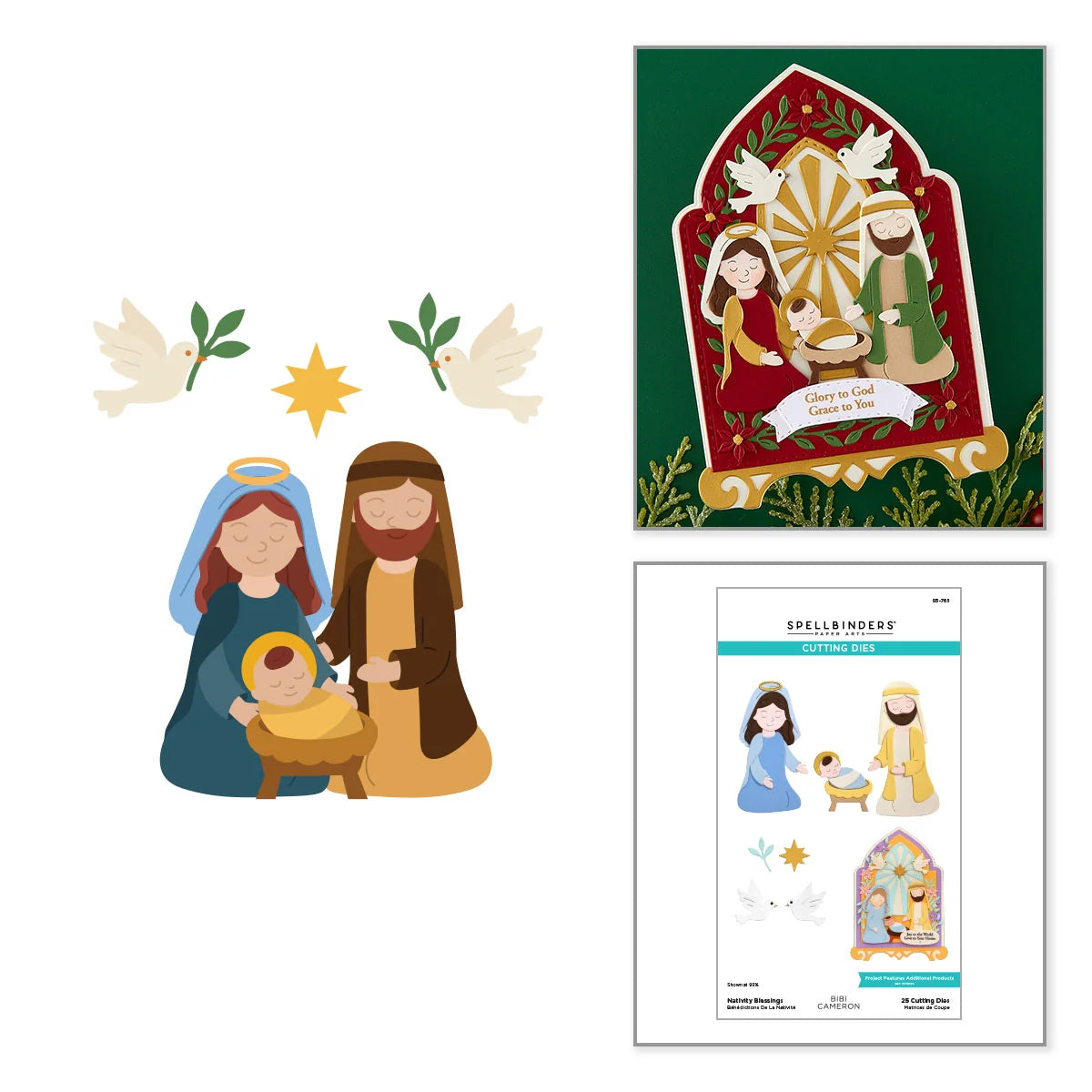 Spellbinders Nativity Blessings Dies by Bibi Cameron