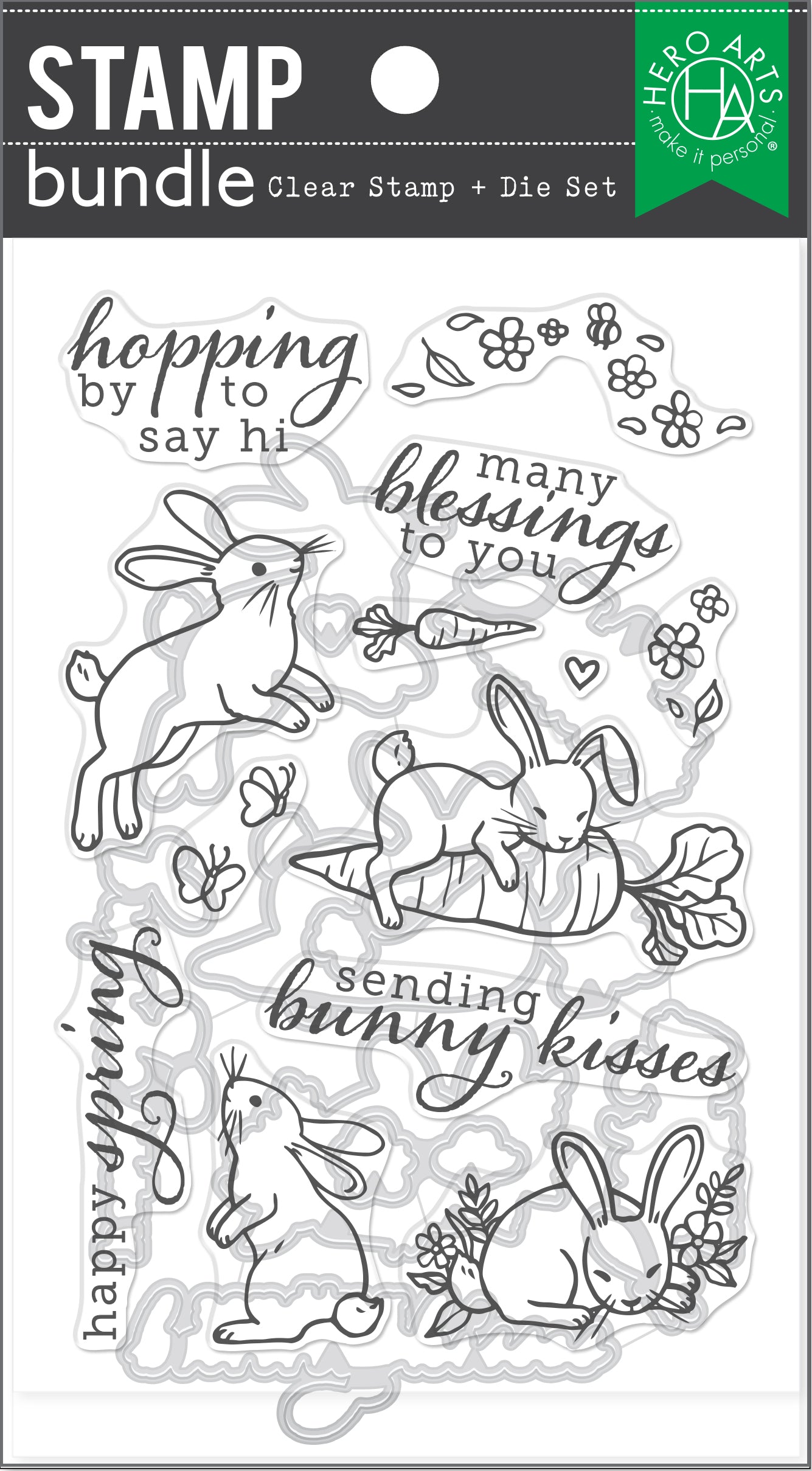 Hero Arts Spring Bunny Bundle (Stamp and Die Set)