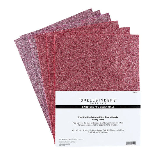 Spellbinders Pop-Up Die Cutting Glitter Foam Sheets - Peony Pinks