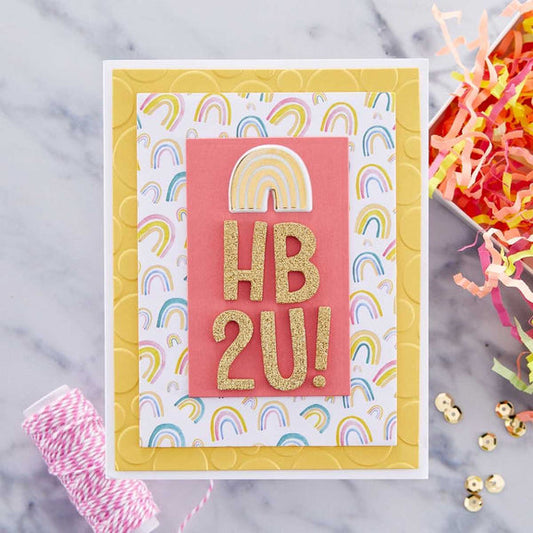 Spellbinders Gold Glitter Foam Block Alphabet Stickers