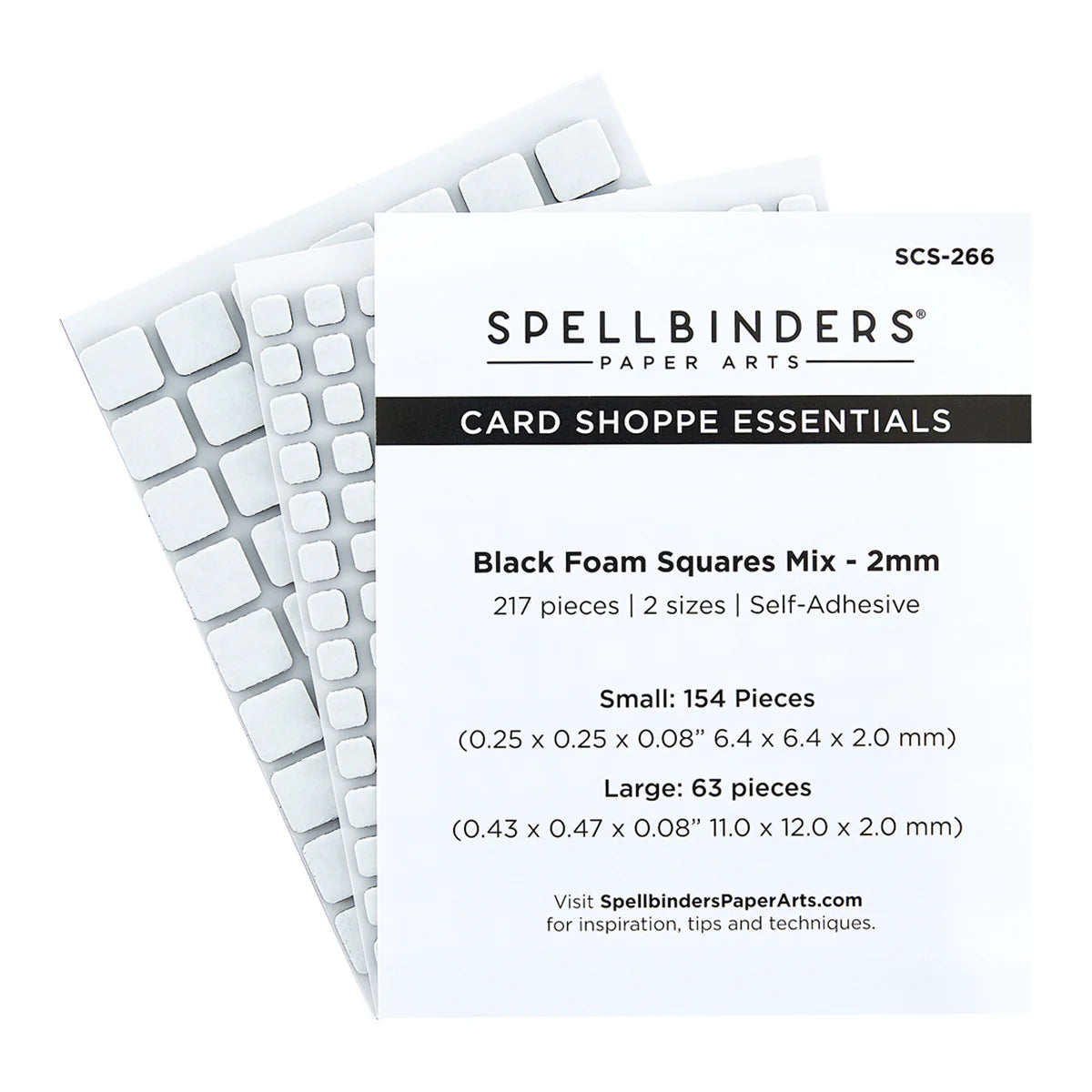 Spellbinders Black Foam Suares Mix - 2mm