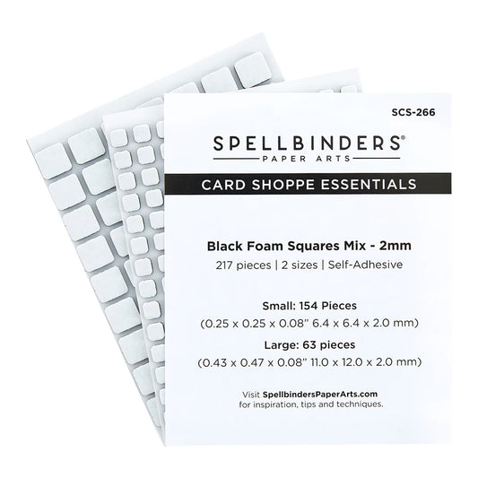 Spellbinders Black Foam Suares Mix - 2mm