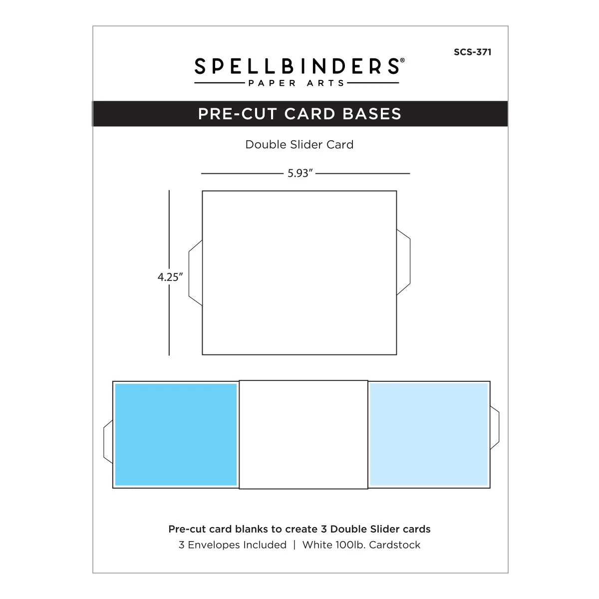 Spellbinders A2 Double Slider Card Pre-Cut Card Bases