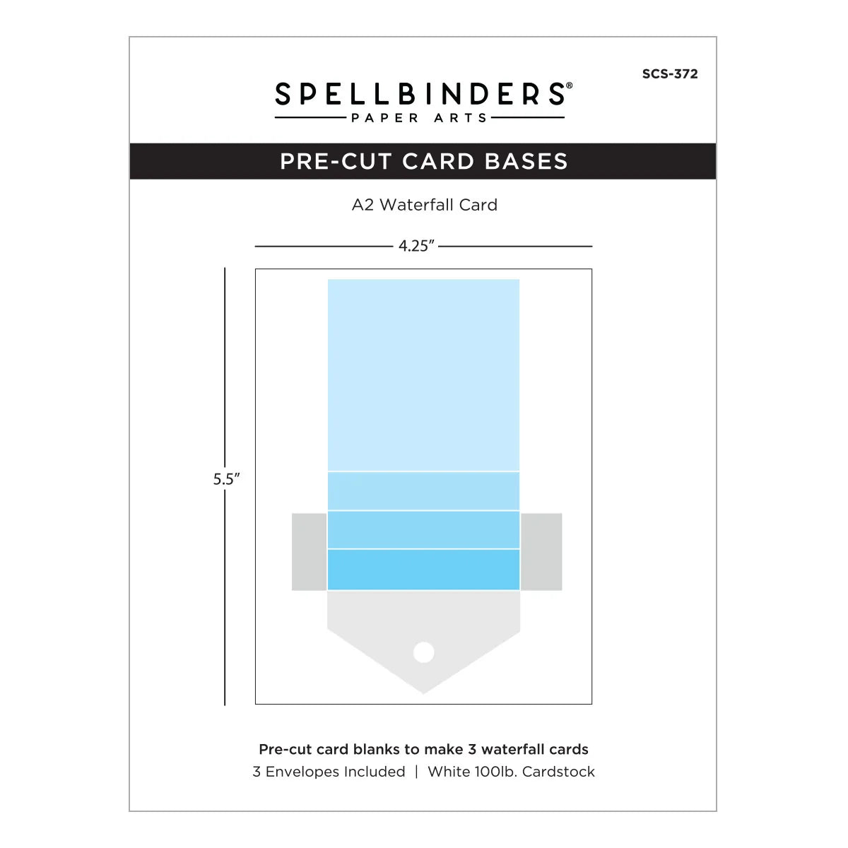 Spellbinders A2 Waterfall Card Pre-Cut Card Bases