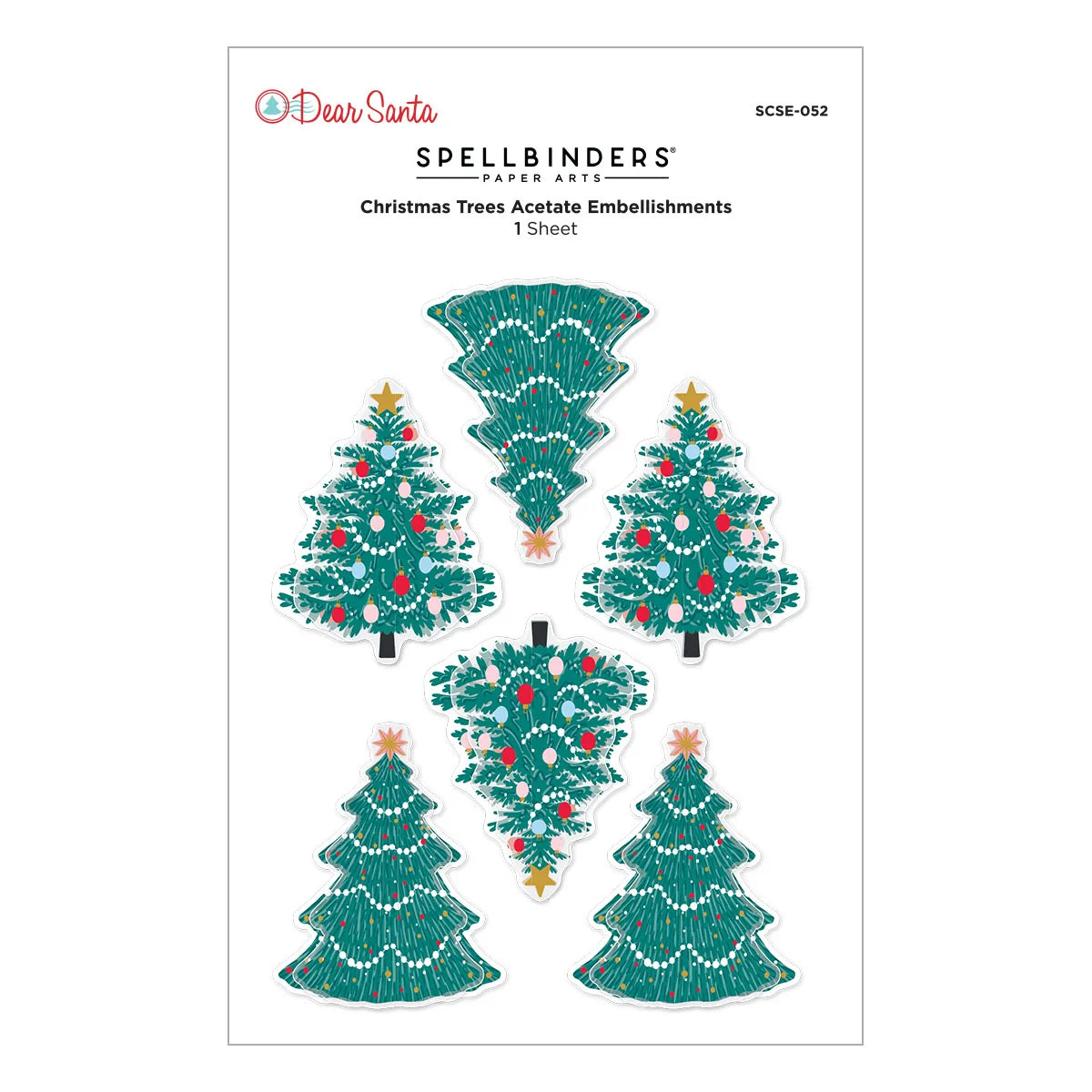 Dear Santa Christmas Trees Dimensional Stickers by Spellbinders