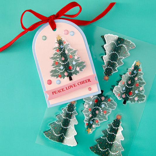 Dear Santa Christmas Trees Dimensional Stickers by Spellbinders
