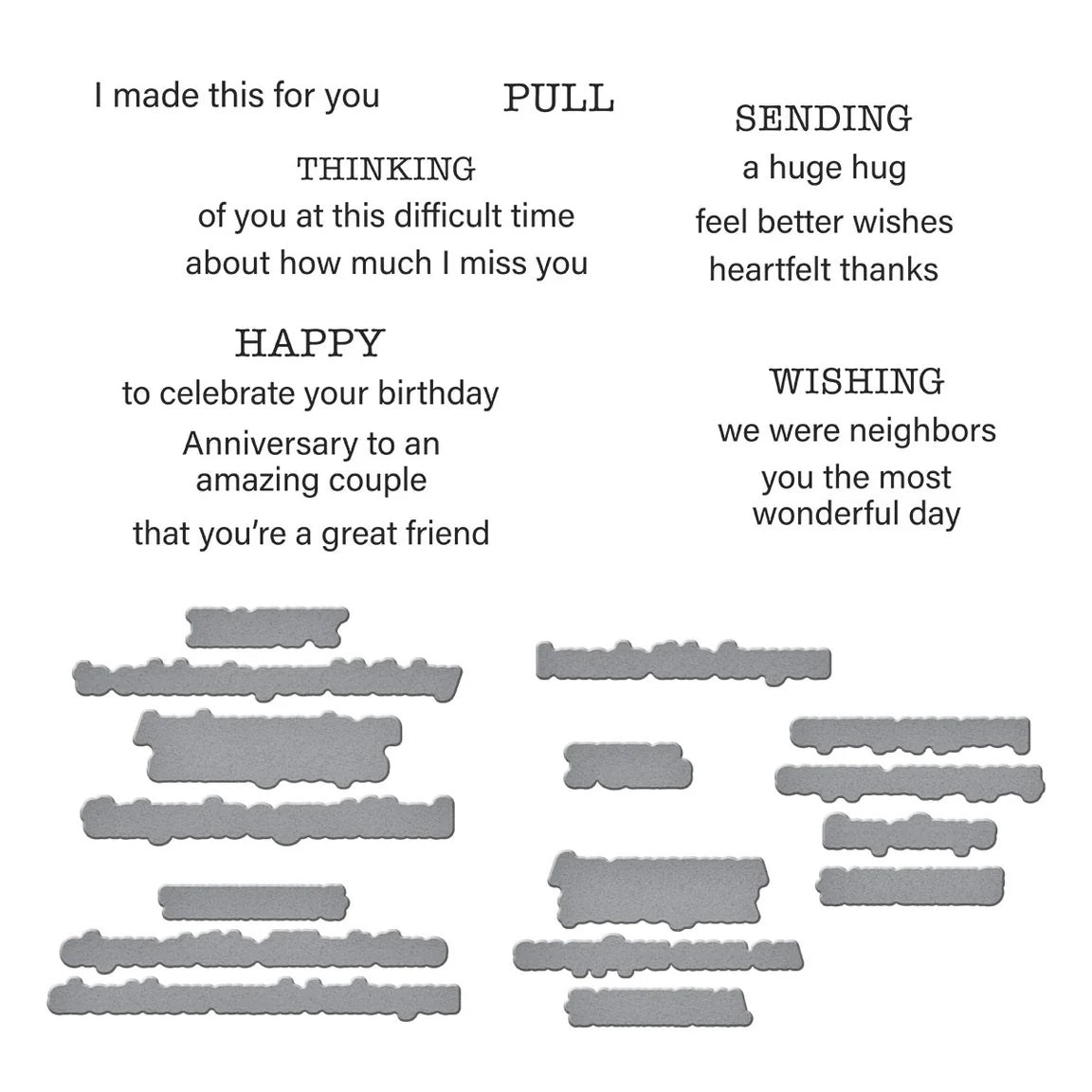 Spellbinders Tabbed In & Out Sentiments from the Tabbed Classics Collection