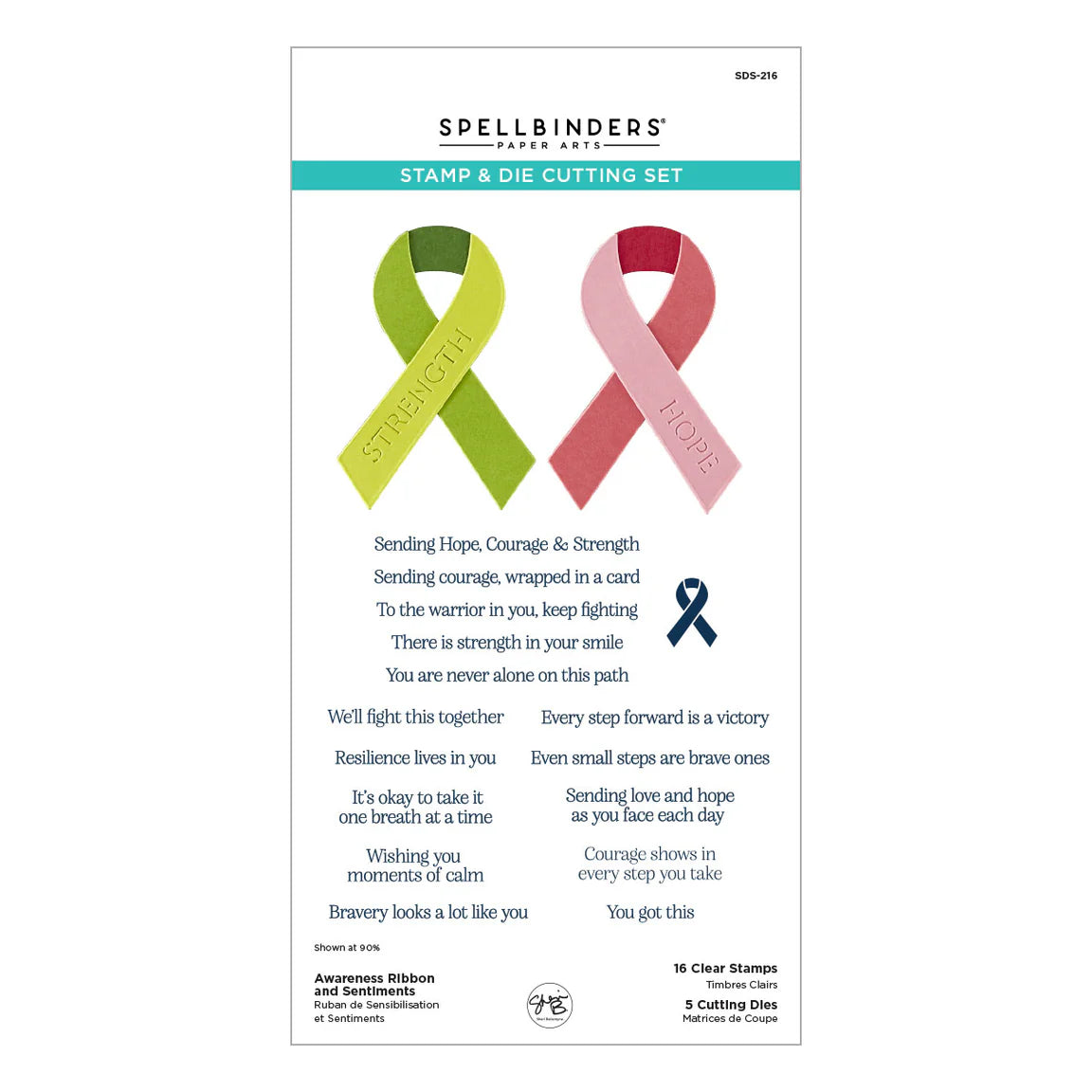 Awareness Ribbon and Sentiments Stamp & Die Set