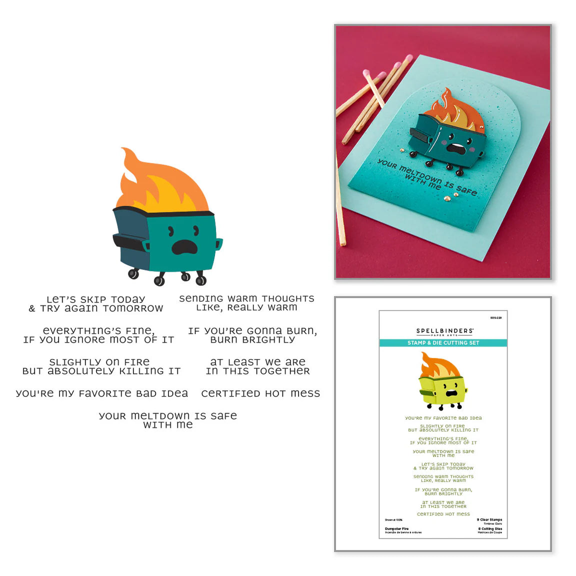 Dumpster Fire Stamp & Die Set