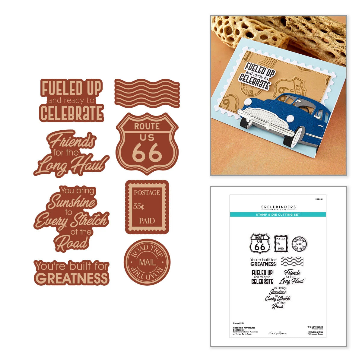 Spellbinders Road Trip Adventures Sentiments by Mindy Eggen