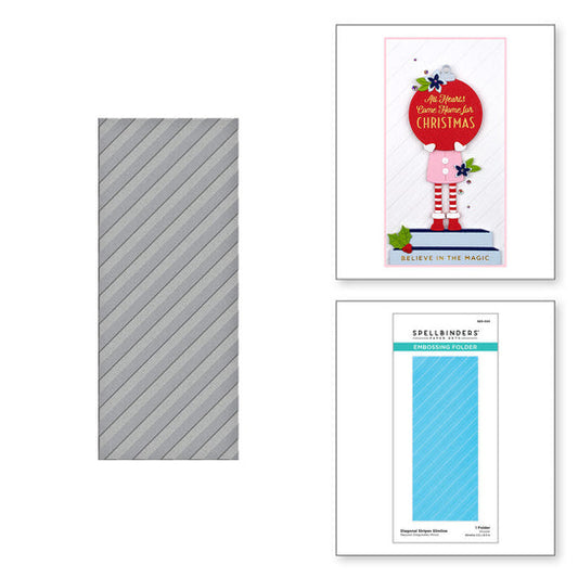 Spellbinders Diagonal Stripes Slimline Embossing Folder