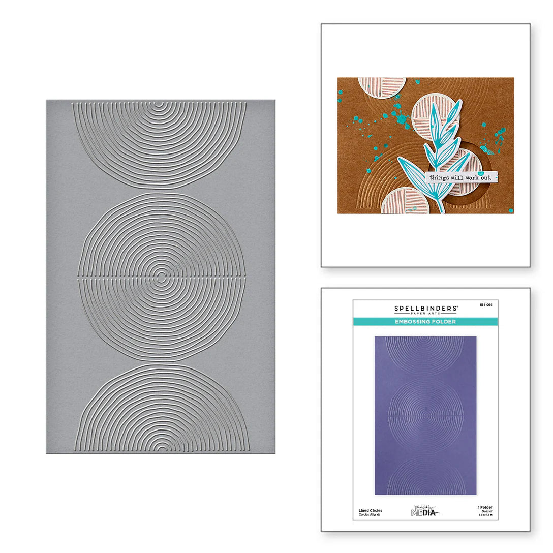 Spellbinders Lined Circles Embossing Folder by Dina Wakley