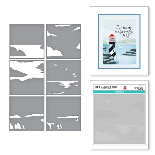 Spellbinders Unchartered Waters Stencil Set - The Fair Winds Collection