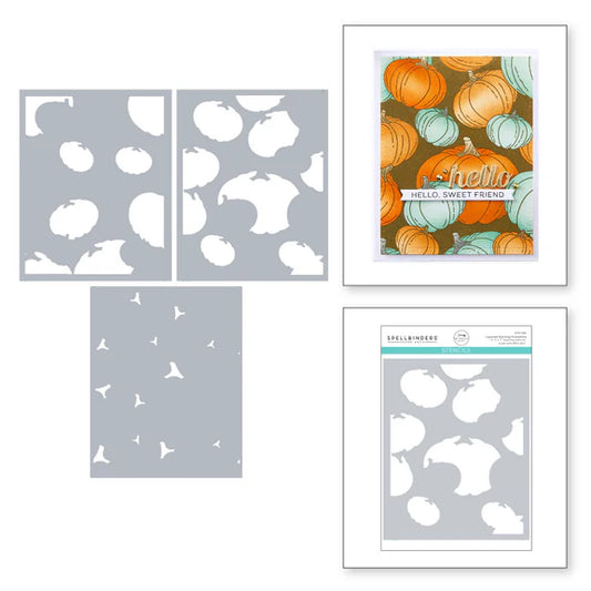 PRE-ORDER: BetterPress Society September ADD-ON: Layered Raining Pumpkins Stencils