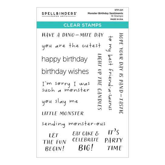 Spellbinders Monster Birthday Stamp and Die Bundle