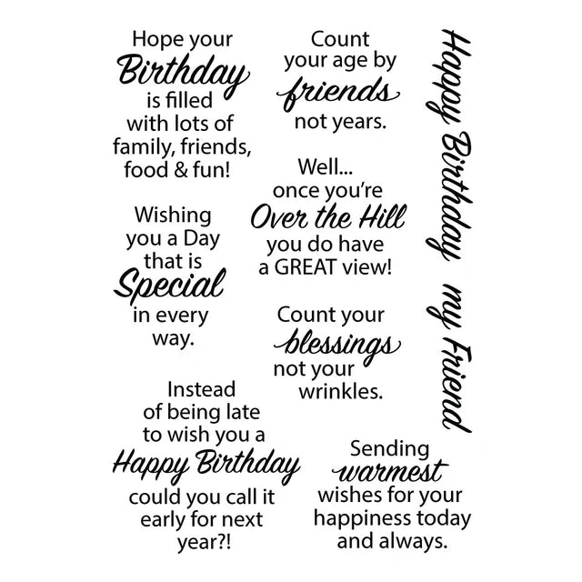 Stampendous Birthday Messages Stamp Set (Spellbinders)
