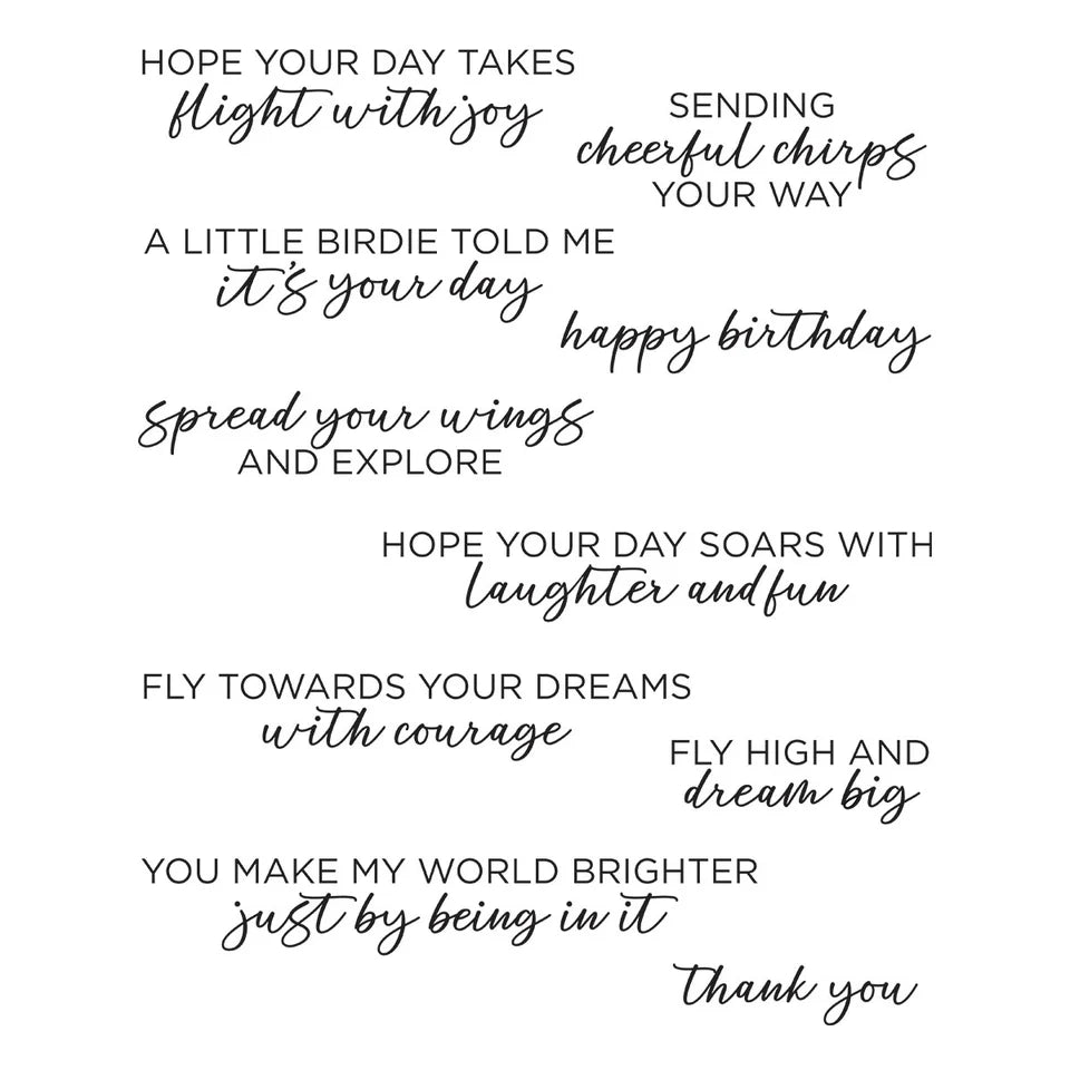 Spellbinders Spread Your Wings Sentiment Stamp Set