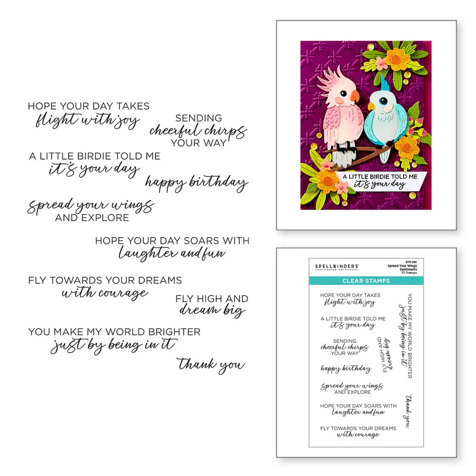 Spellbinders Spread Your Wings Sentiment Stamp Set