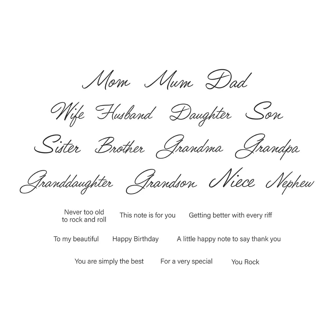 Family Musical Mix Greetings Stamp Set - Bibi Cameron