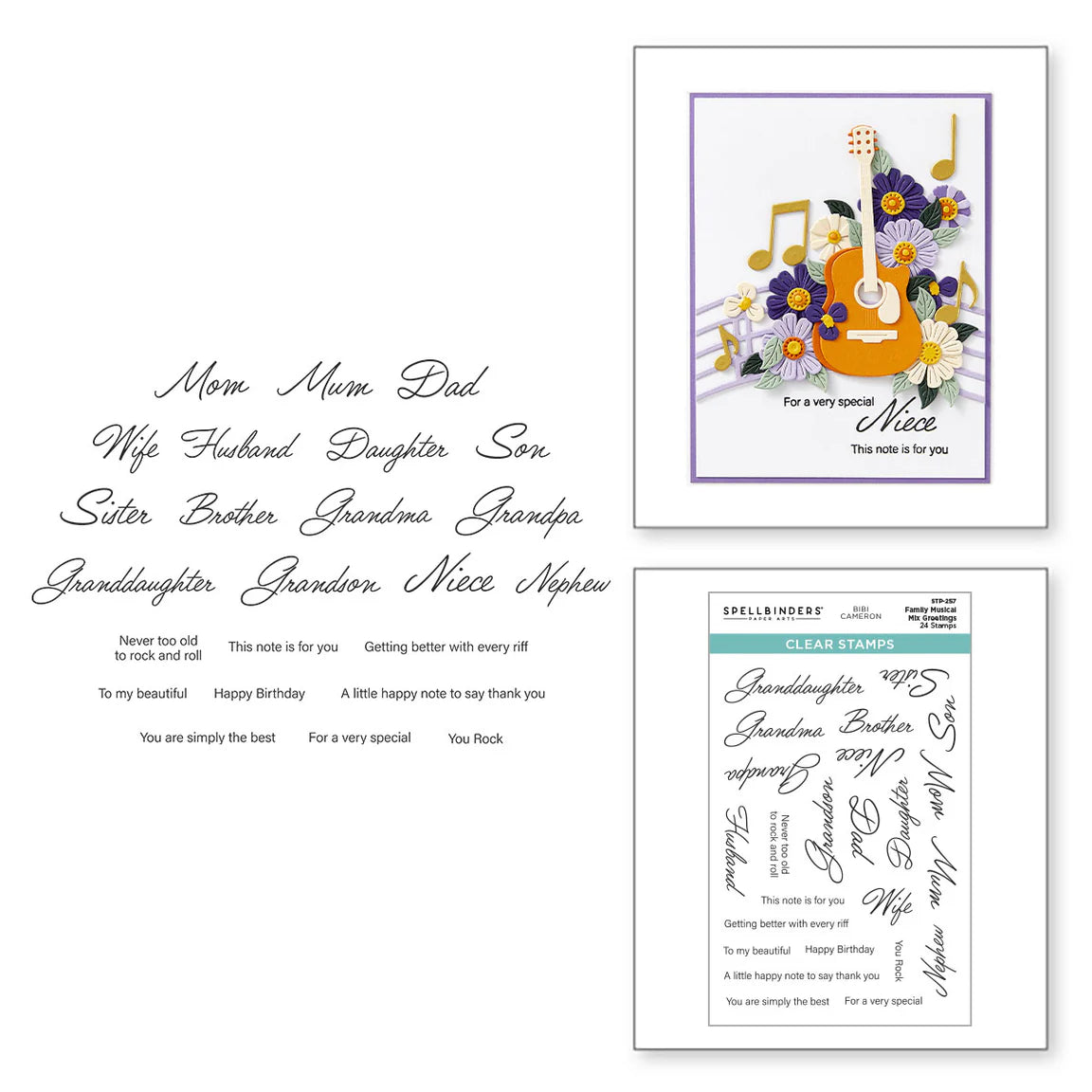 Family Musical Mix Greetings Stamp Set - Bibi Cameron