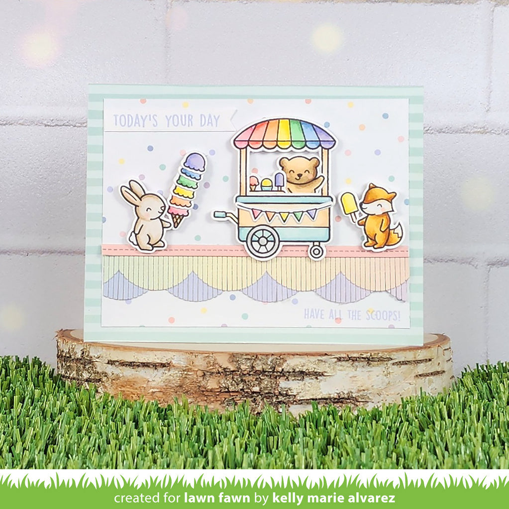 Lawn Fawn Treat Cart Sentiment Add-on Stamp Set