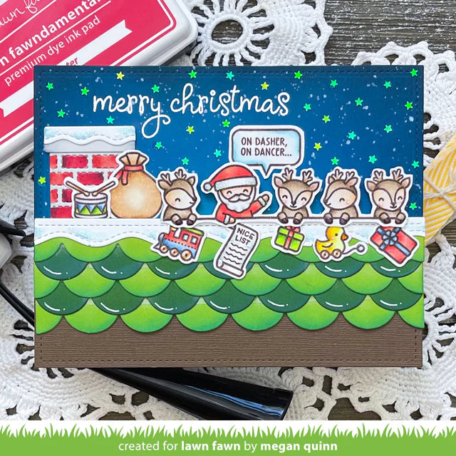 Lawn Fawn Simply Celebrate Santa Stamp, Die and Coloring Stencils Bundle