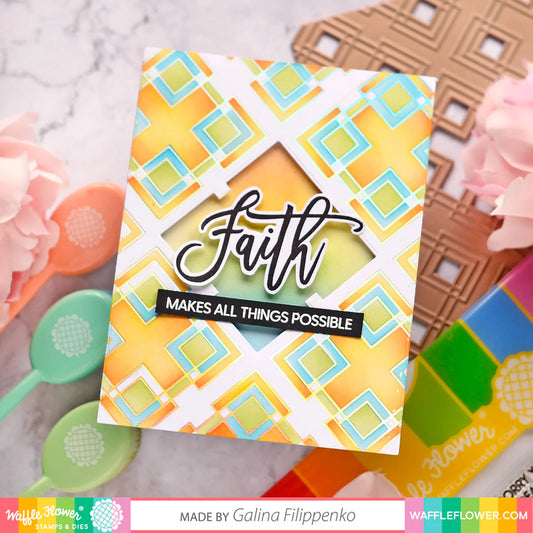 Waffle Flower Faith Script Combo (Stamp and Die set)