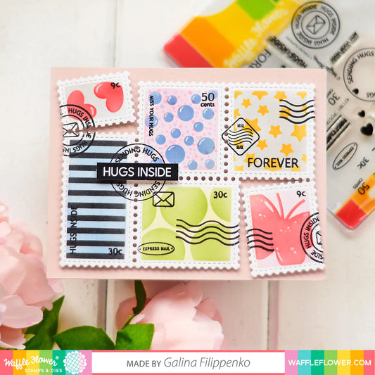 Waffle Flower Postage Collage Stamp Set