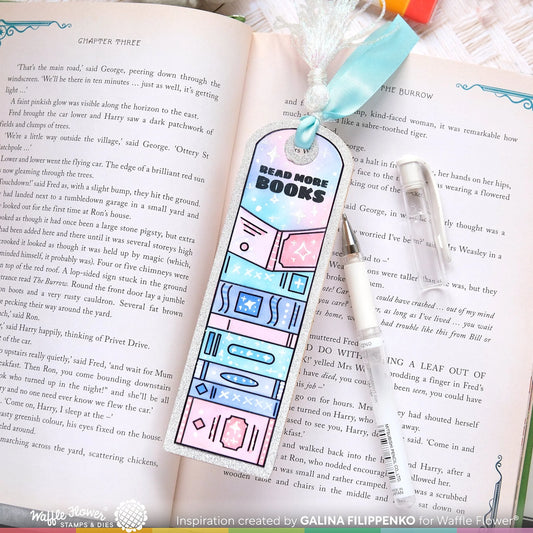 Waffle Flower Round Bookmark Sayings Stamp Set