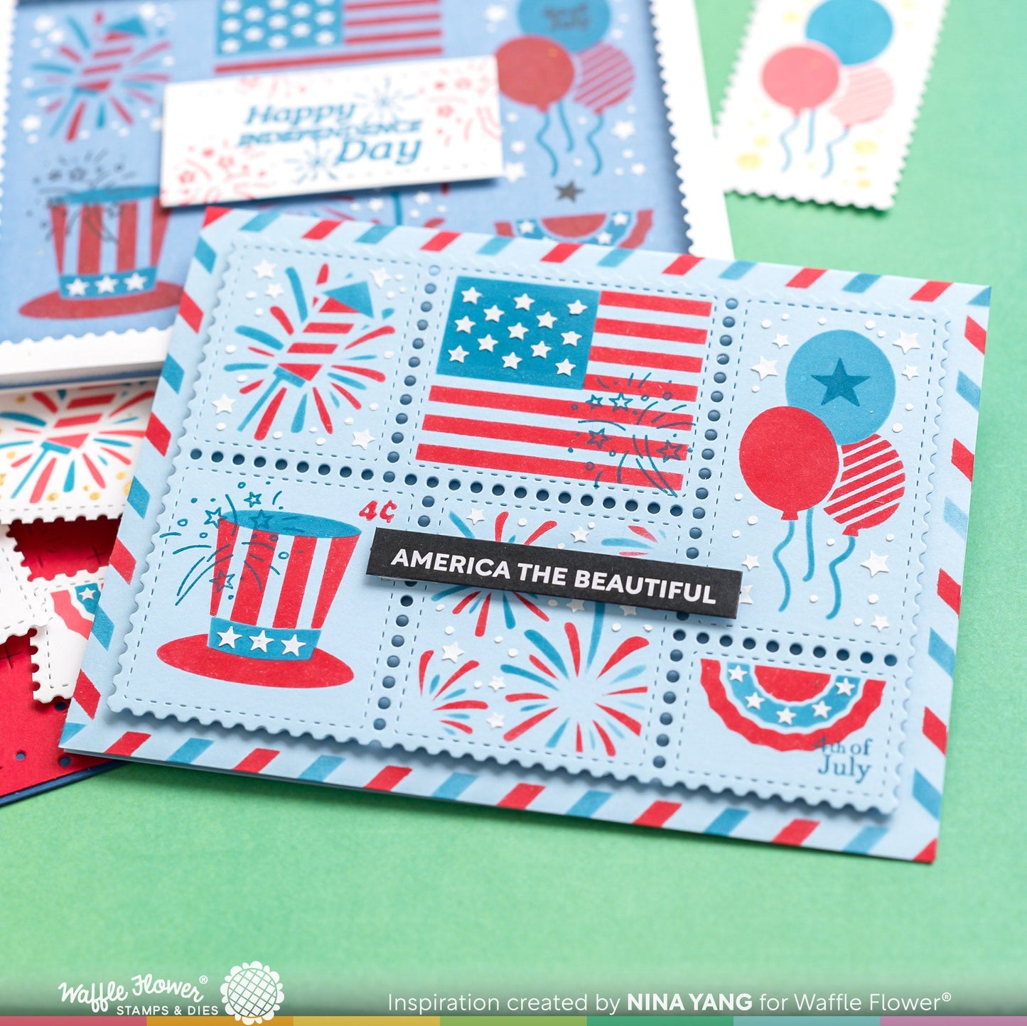Waffle Flower Subsentiments Happy 4th Diecut Strips