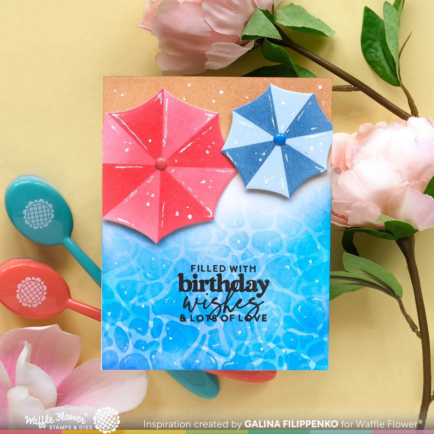 Waffle Flower Beach Umbrella Die-n-Stencil