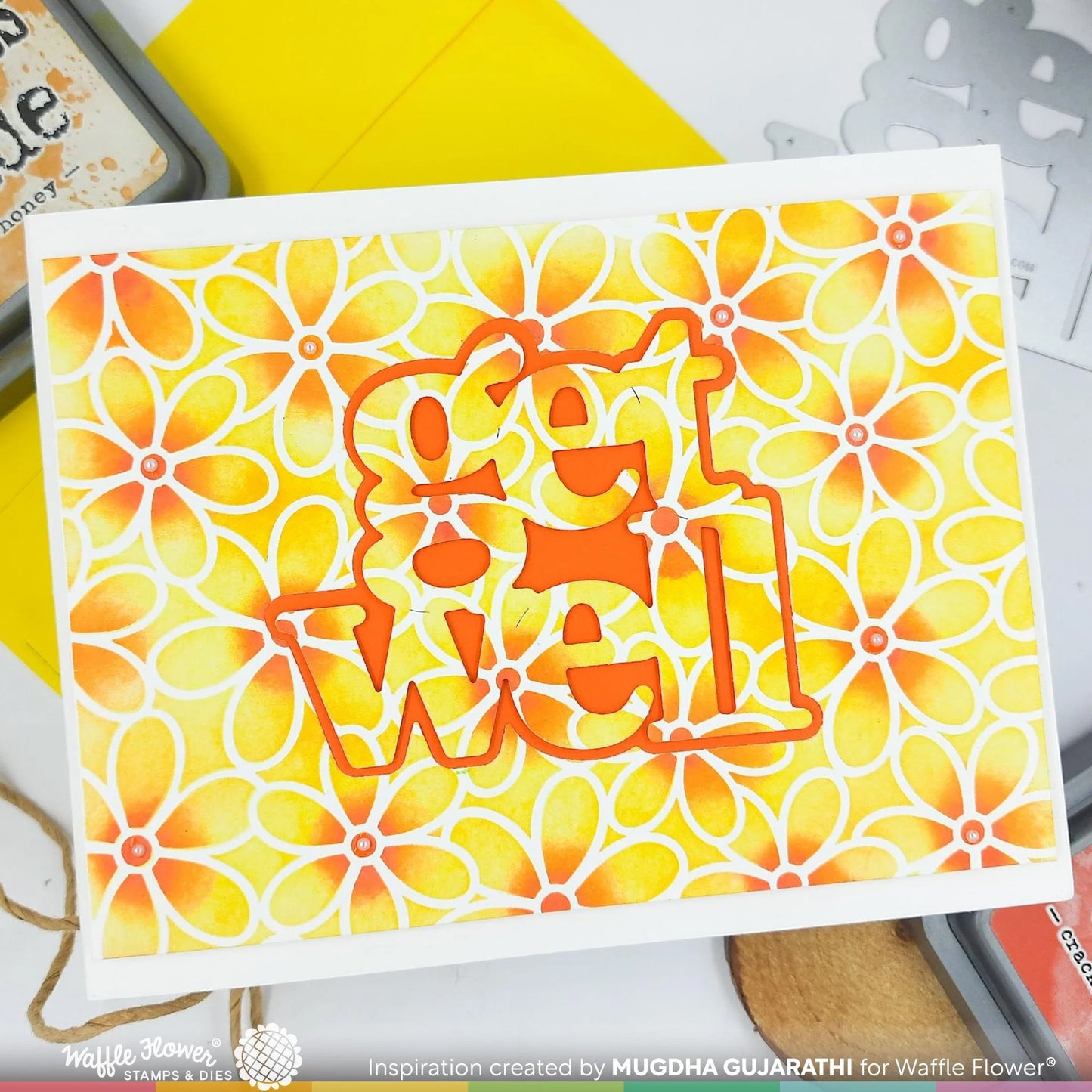 Waffle Flower Oversized Get Well Print Dies