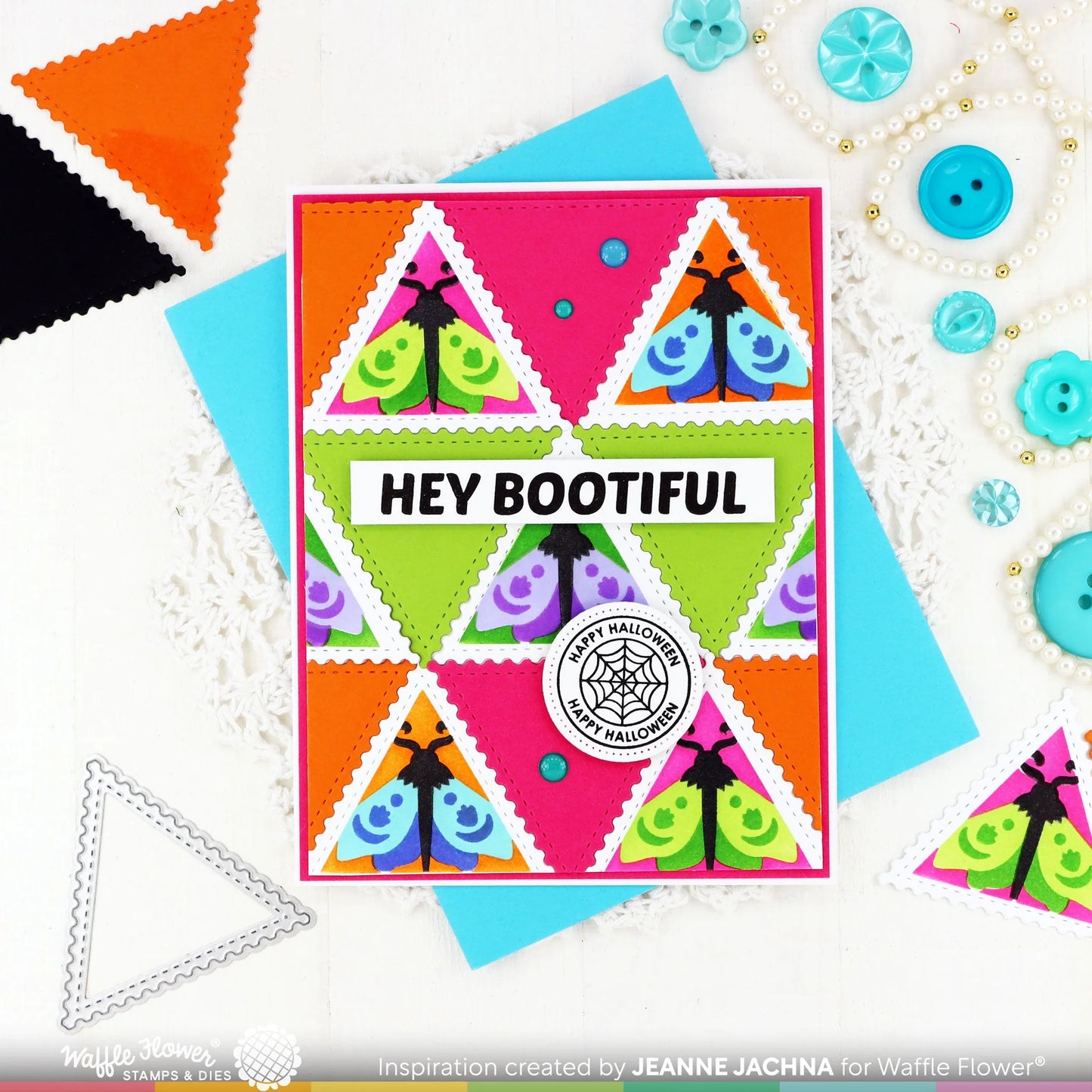 Waffle Flower Postage Collage Moth Die-n-Stencil