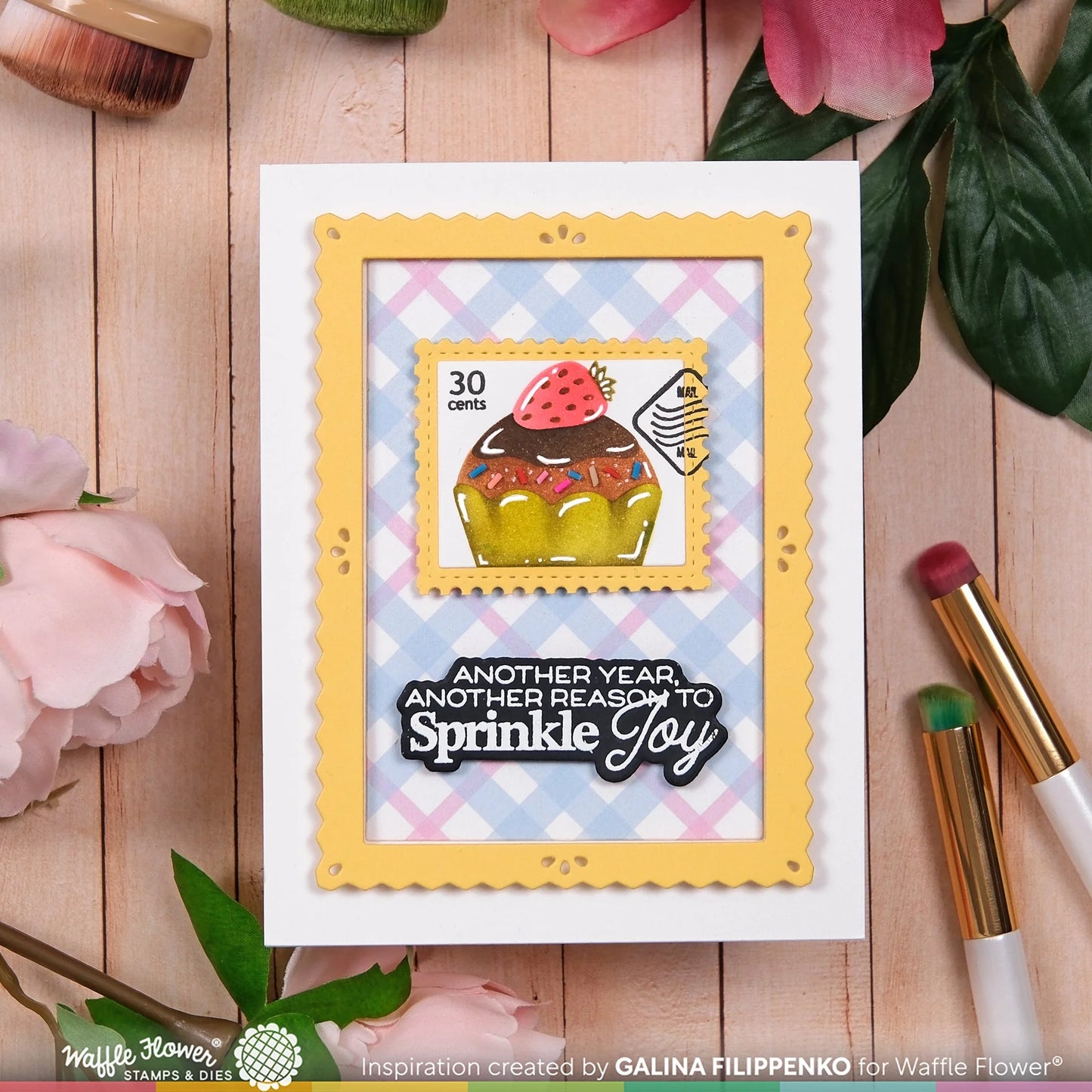 Waffle Flower Sweet Birthday Sentiments Combo (Stamp and Die set)
