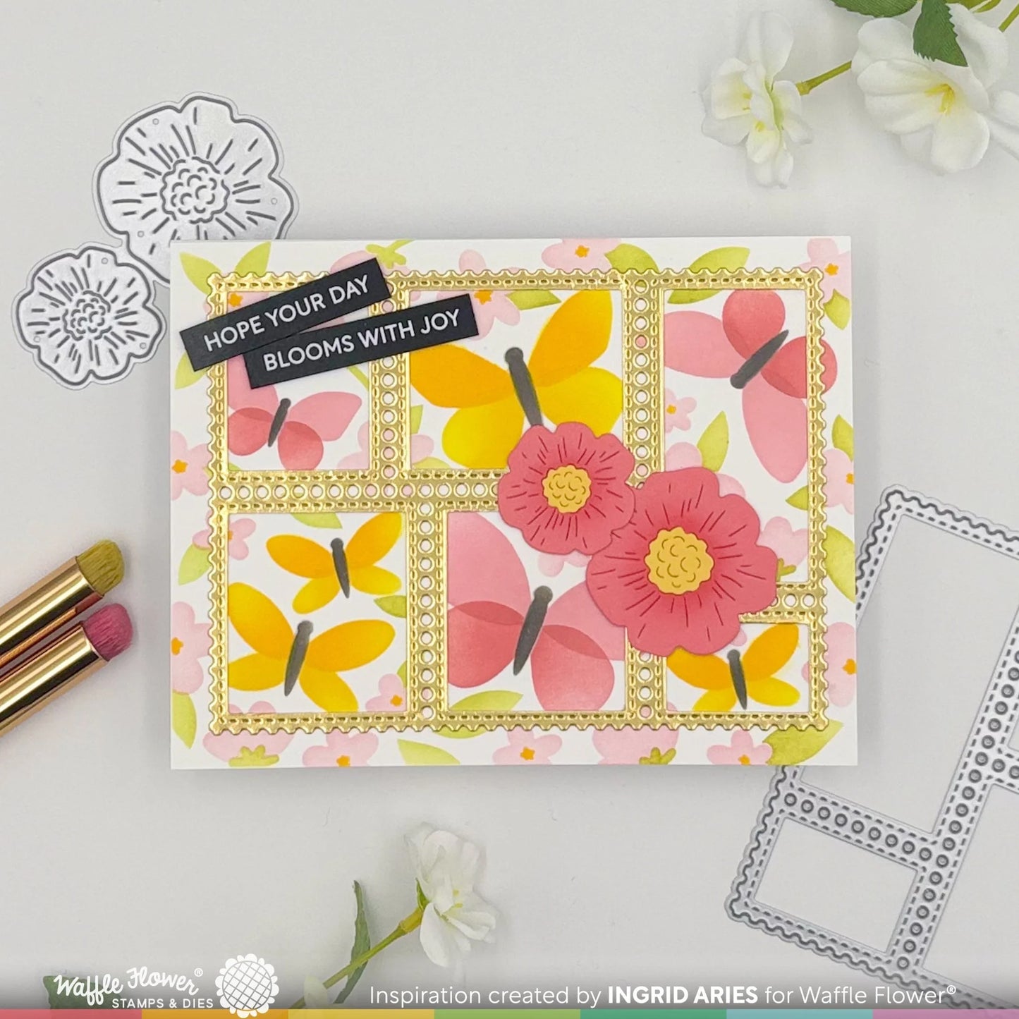 Waffle Flower Subsentiments Butterfly Diecut Strips