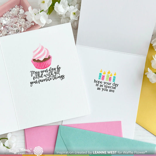 Waffle Flower Inside Sentiments Birthday 2 Stamp Set