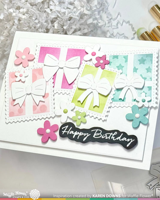 Waffle Flower Postage Collage Gifts Die Set